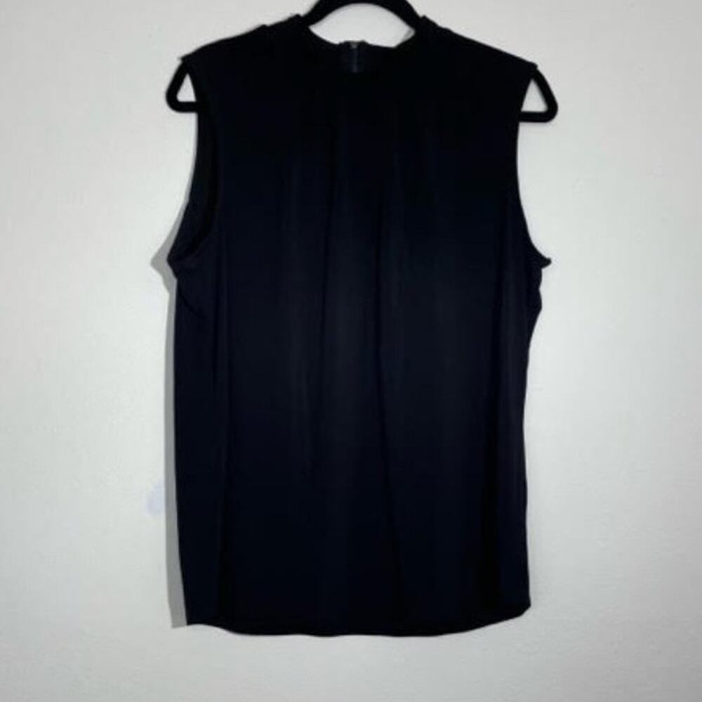 Roz & Ali Black Sleeveless High Neck Blouse Size Large